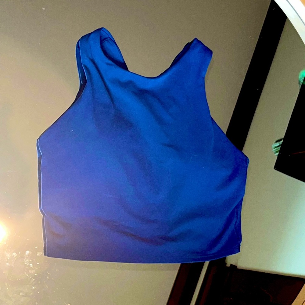 Blue athletic align top
